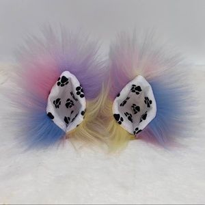 Paw print clip on kitten ears